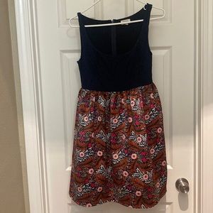Weston petite dress, size 6. Floral with blue lace. From Anthropologie.